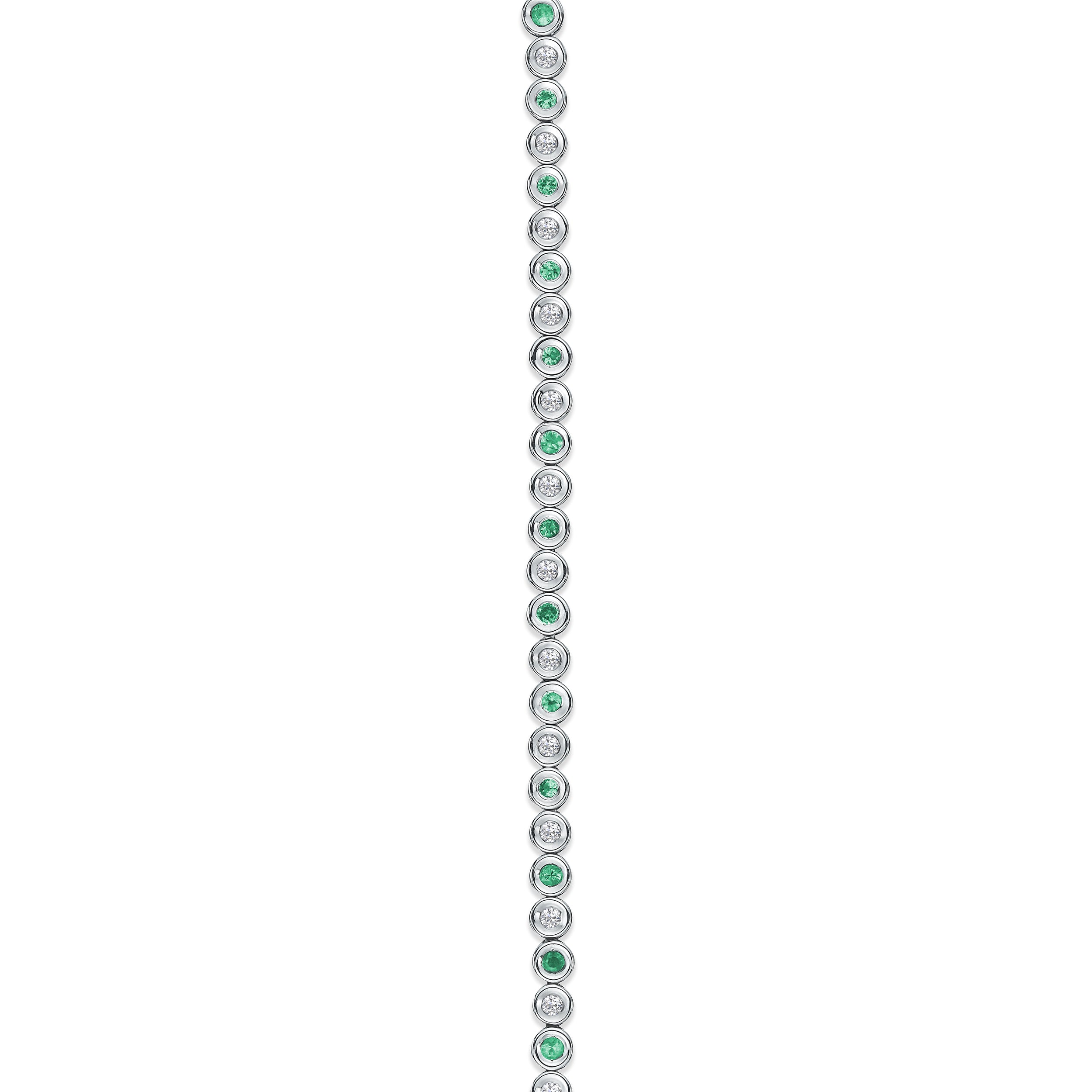 0.27ct Emerald and 0.35ct Lab Diamond Bracelet in 925 Sterling Silver